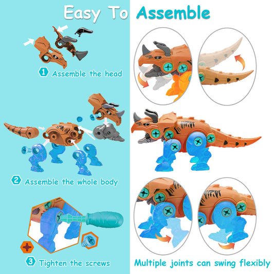 DIY Dinosaur Take-Apart Construction Toy with Electric Drill