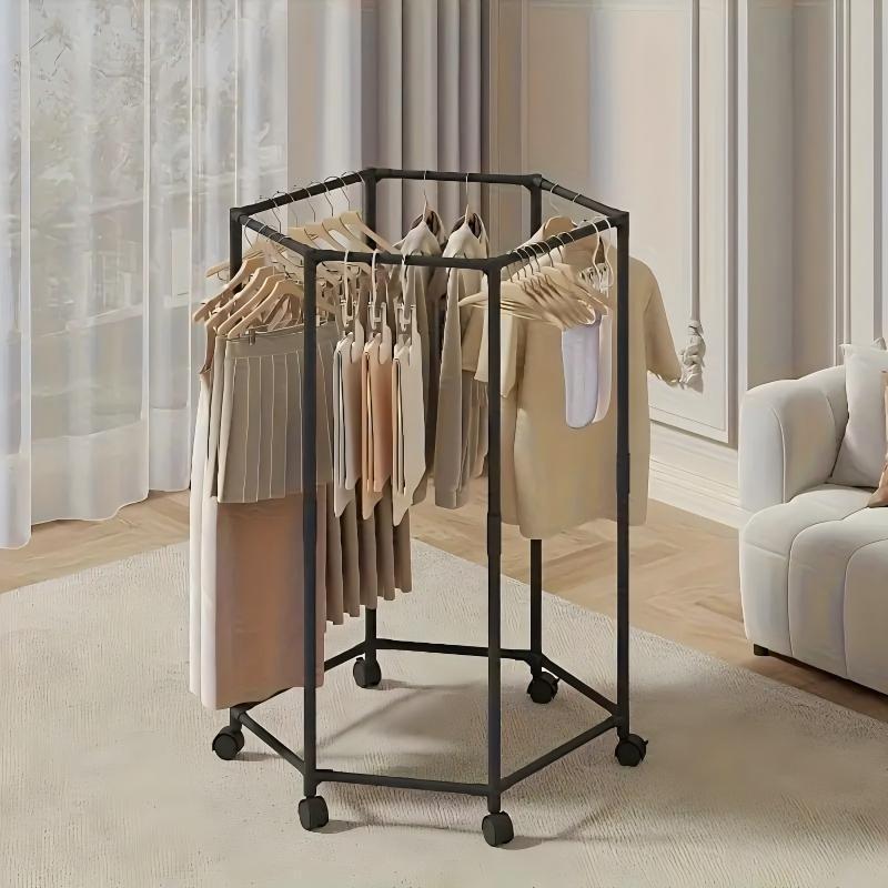 Space-Saving Hexagonal Metal Clothes Hanger – Multi-Arm Foldable Organizer.