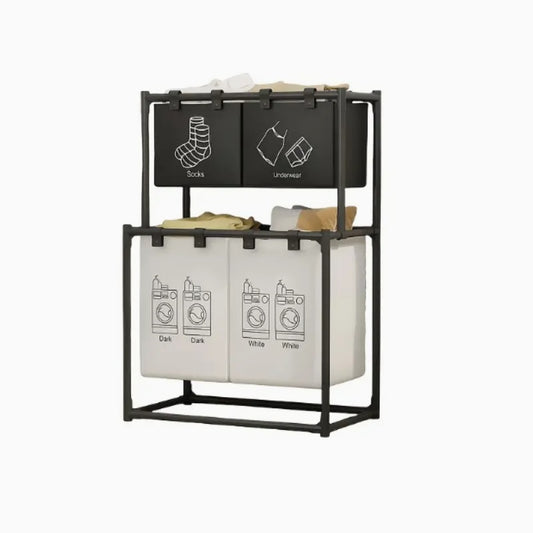 Double-Layer Laundry Basket with Lid β Foldable Clothes Hamper