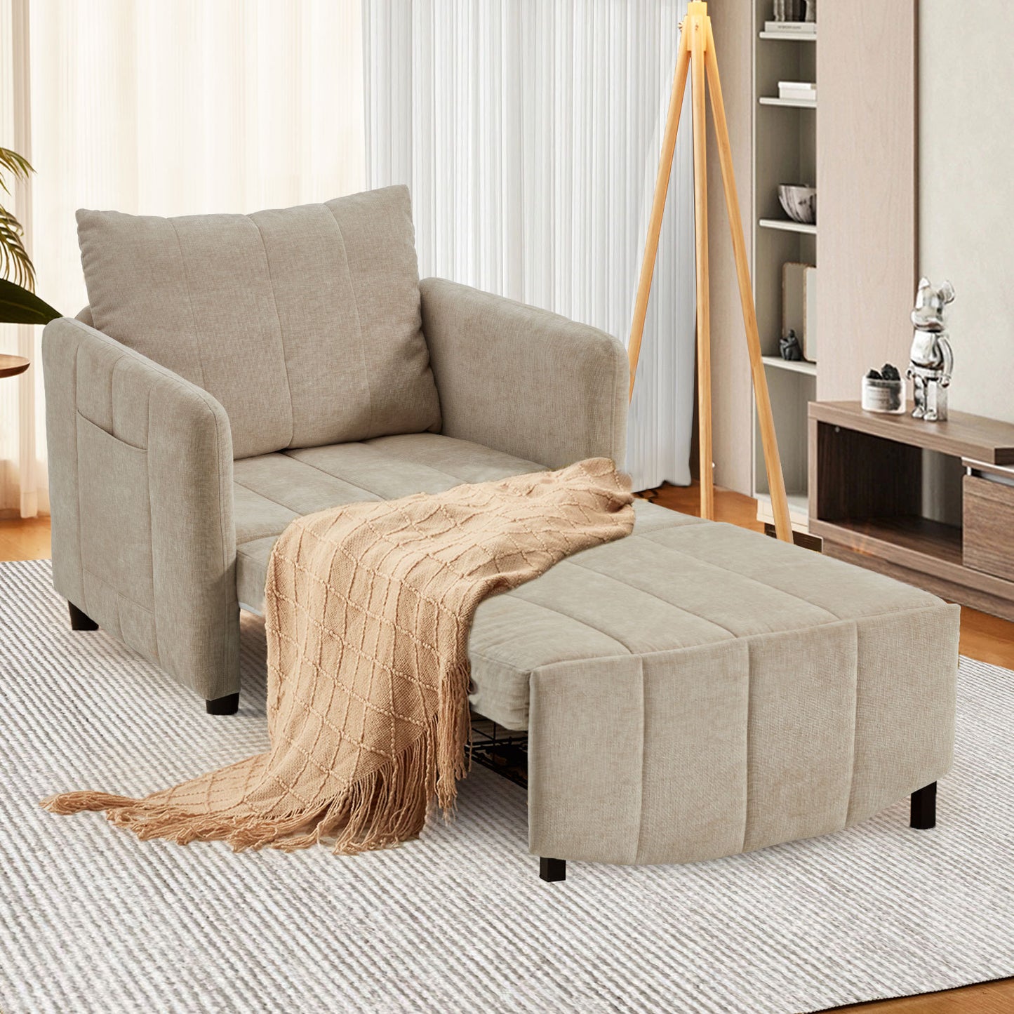 4-in-1 Sleeper Chair Bed with Adjustable Backrest – Space-Saving Guest Bed