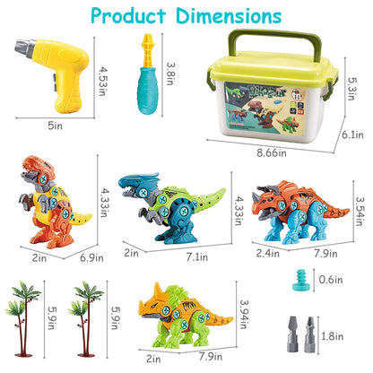 DIY Dinosaur Take-Apart Construction Toy with Electric Drill
