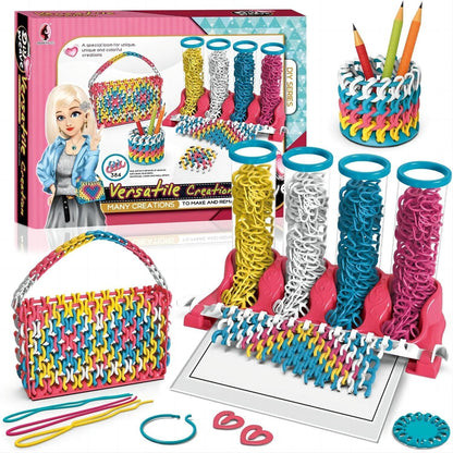 DIY Ribbon Woven Jewelry Kit – Creative Hand Rope Craft Toy for Kids & Girls Gift