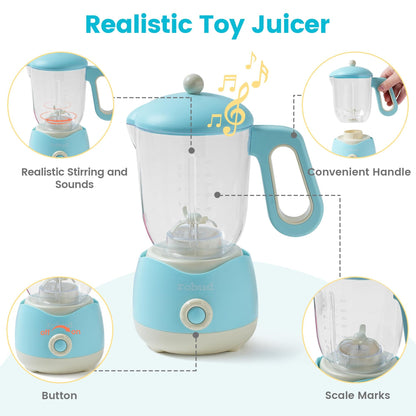 ROBOTIME Wooden Toy Juicer – Pretend Play Kitchen Set for Kids & Toddlers