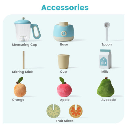 ROBOTIME Wooden Toy Juicer – Pretend Play Kitchen Set for Kids & Toddlers