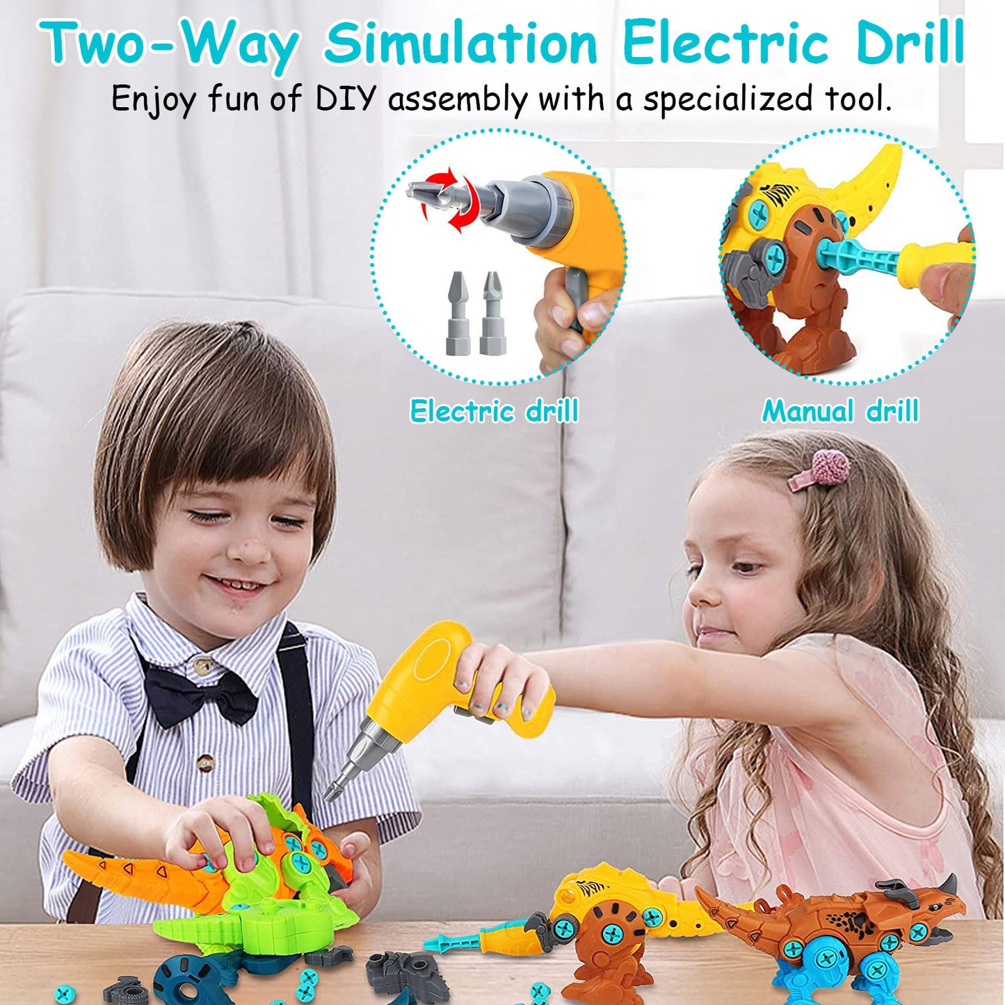 DIY Dinosaur Take-Apart Construction Toy with Electric Drill