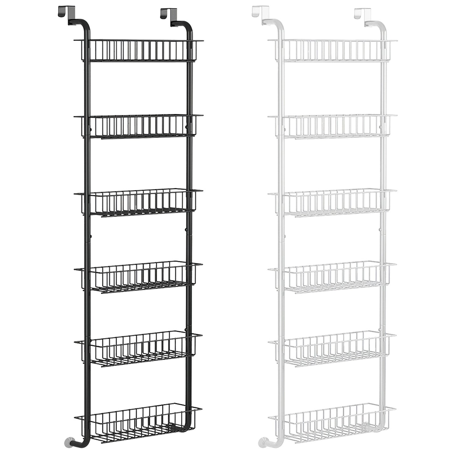 6-Tier Over-the-Door Pantry Organizer with Adjustable Hooks