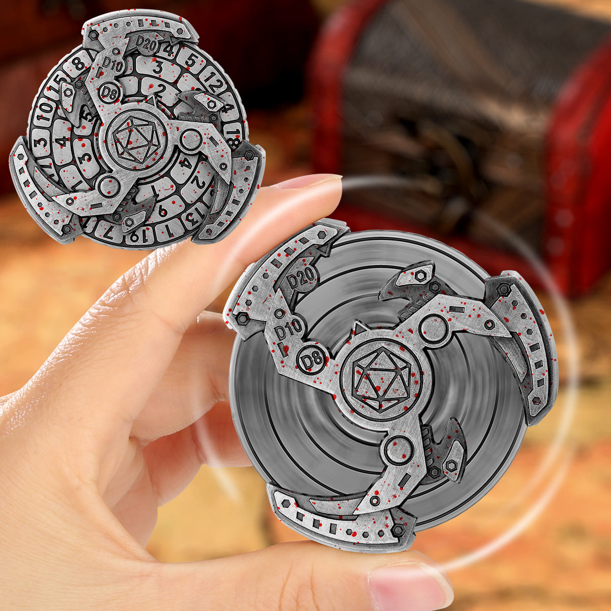 Wind & Fire DND Dice Wheel – Retro Metal Spinner Dice Set with Compass Design for Tabletop RPG & Gifts