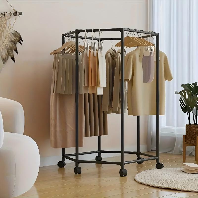 Space-Saving Hexagonal Metal Clothes Hanger – Multi-Arm Foldable Organizer.