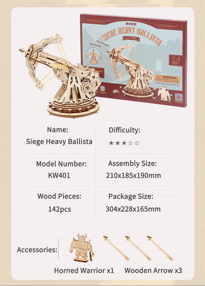 ROKR Siege Heavy Ballista 3D Puzzle – DIY Engineering Model Kit
