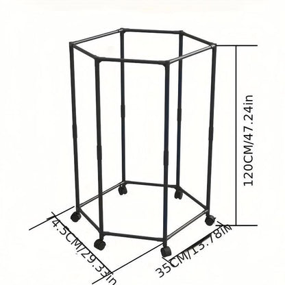 Space-Saving Hexagonal Metal Clothes Hanger – Multi-Arm Foldable Organizer.