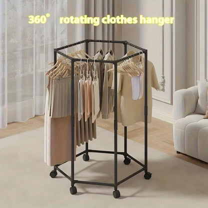Space-Saving Hexagonal Metal Clothes Hanger – Multi-Arm Foldable Organizer.