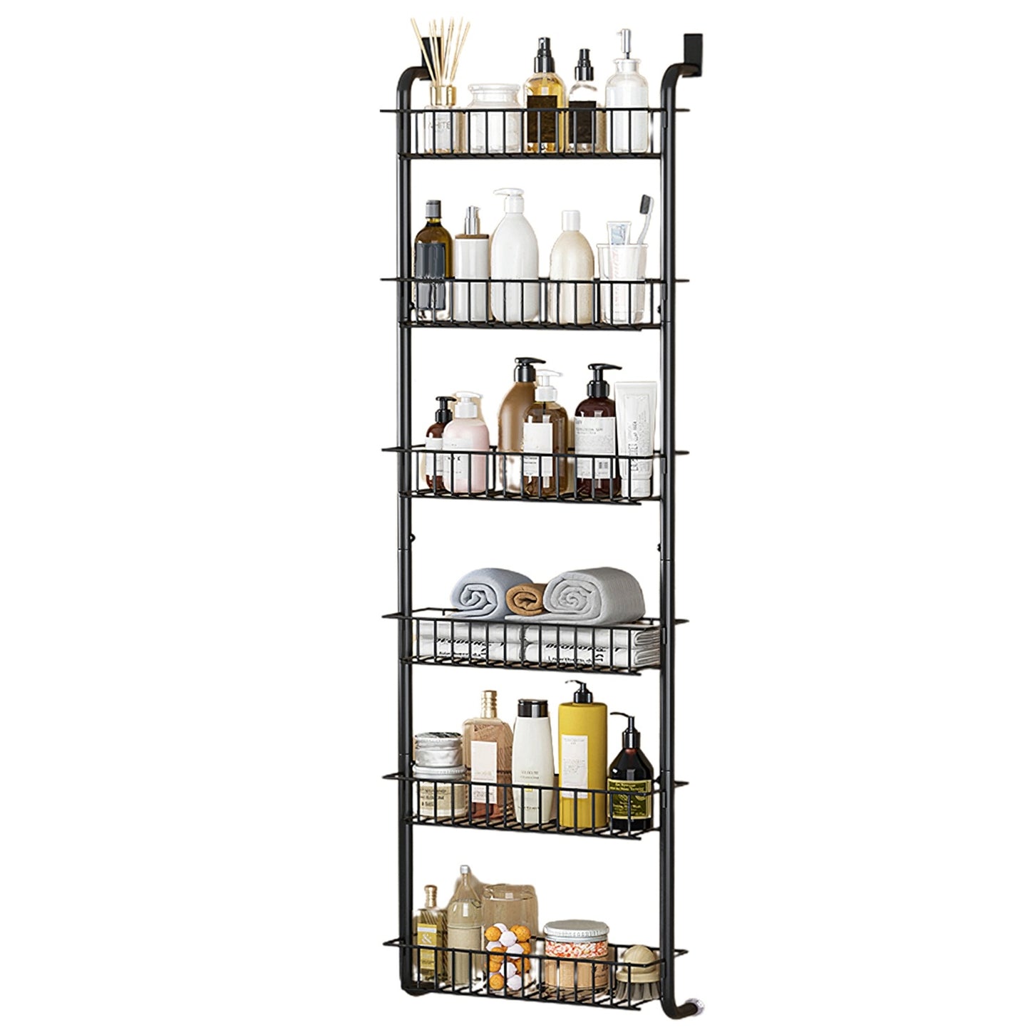 6-Tier Over-the-Door Pantry Organizer with Adjustable Hooks