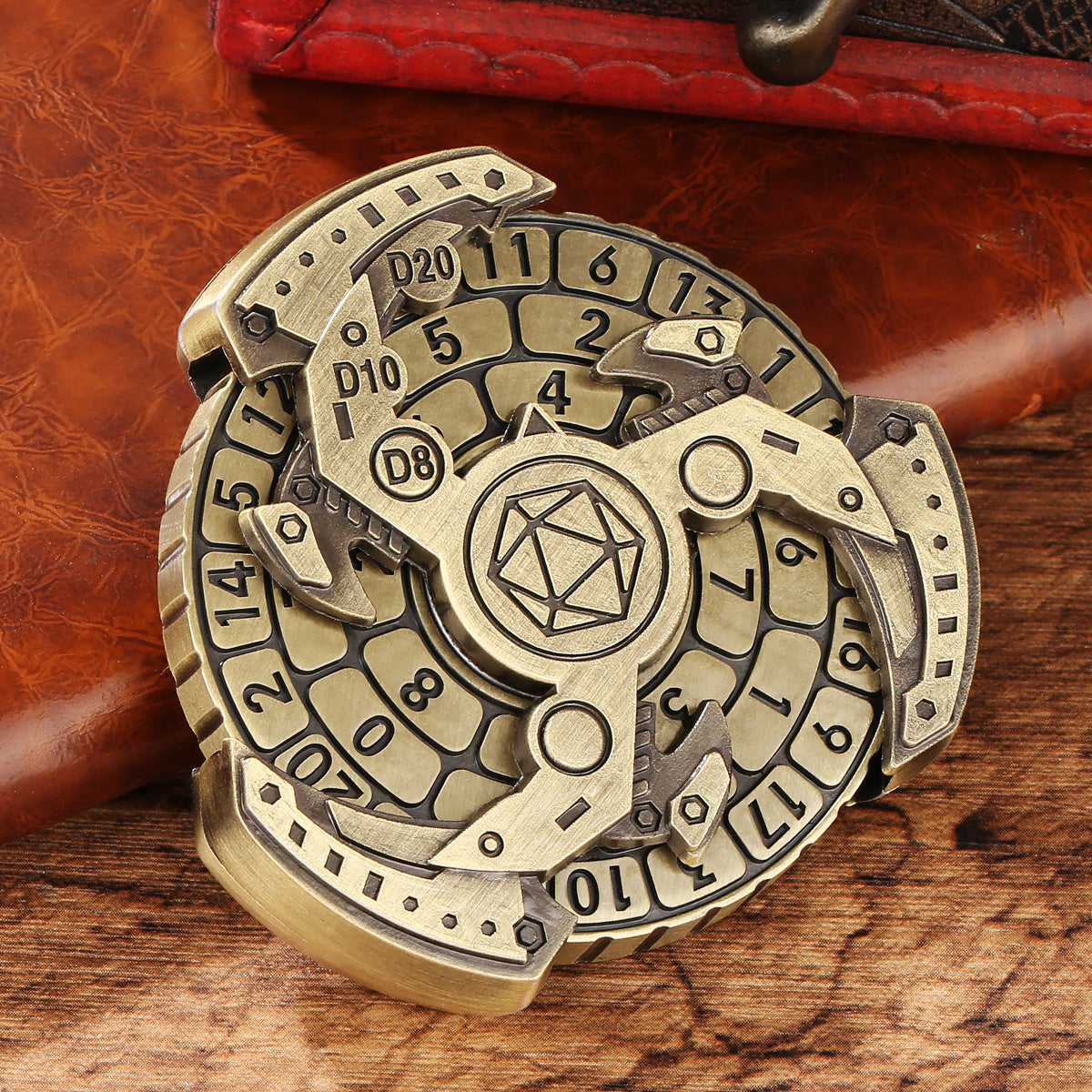 Wind & Fire DND Dice Wheel – Retro Metal Spinner Dice Set with Compass Design for Tabletop RPG & Gifts