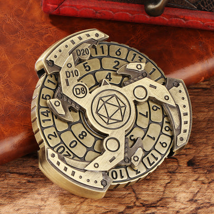 Wind & Fire DND Dice Wheel – Retro Metal Spinner Dice Set with Compass Design for Tabletop RPG & Gifts