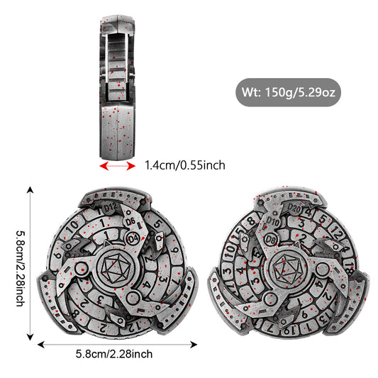 Wind & Fire DND Dice Wheel – Retro Metal Spinner Dice Set with Compass Design for Tabletop RPG & Gifts