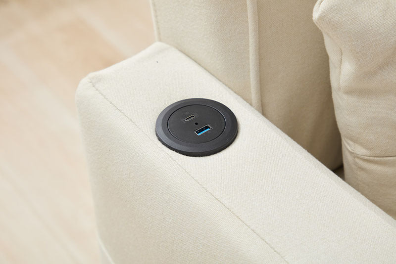 3-in-1 Futon Chair Bed with USB Ports – Compact Convertible Lounger