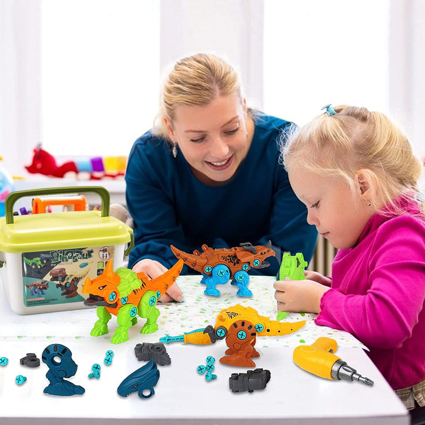 DIY Dinosaur Take-Apart Construction Toy with Electric Drill