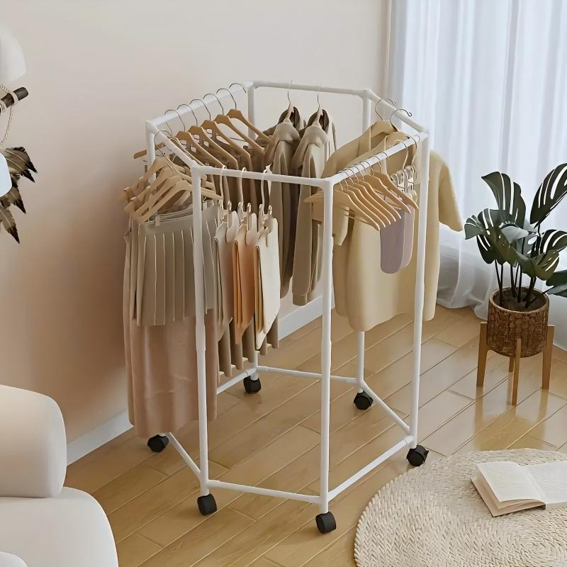 Space-Saving Hexagonal Metal Clothes Hanger – Multi-Arm Foldable Organizer.