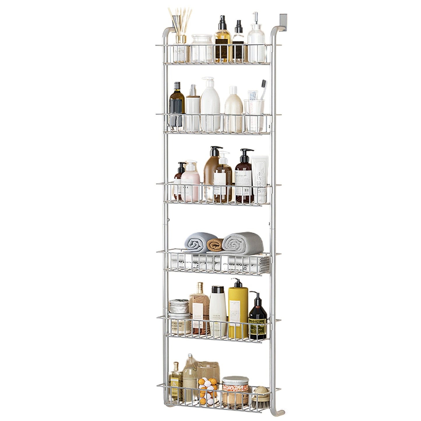 6-Tier Over-the-Door Pantry Organizer with Adjustable Hooks