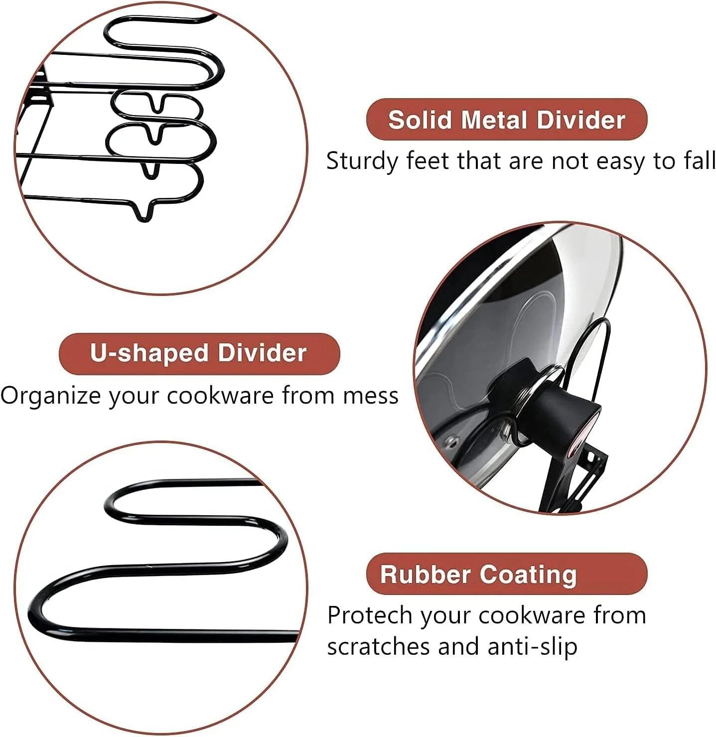 2-Piece Kitchen Organizer Set – Pot & Pan Rack + Dish Drying Rack for Compact & Renter-Friendly Homes