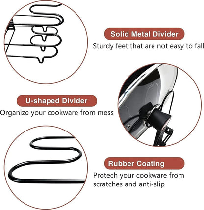 2-Piece Kitchen Organizer Set – Pot & Pan Rack + Dish Drying Rack for Compact & Renter-Friendly Homes