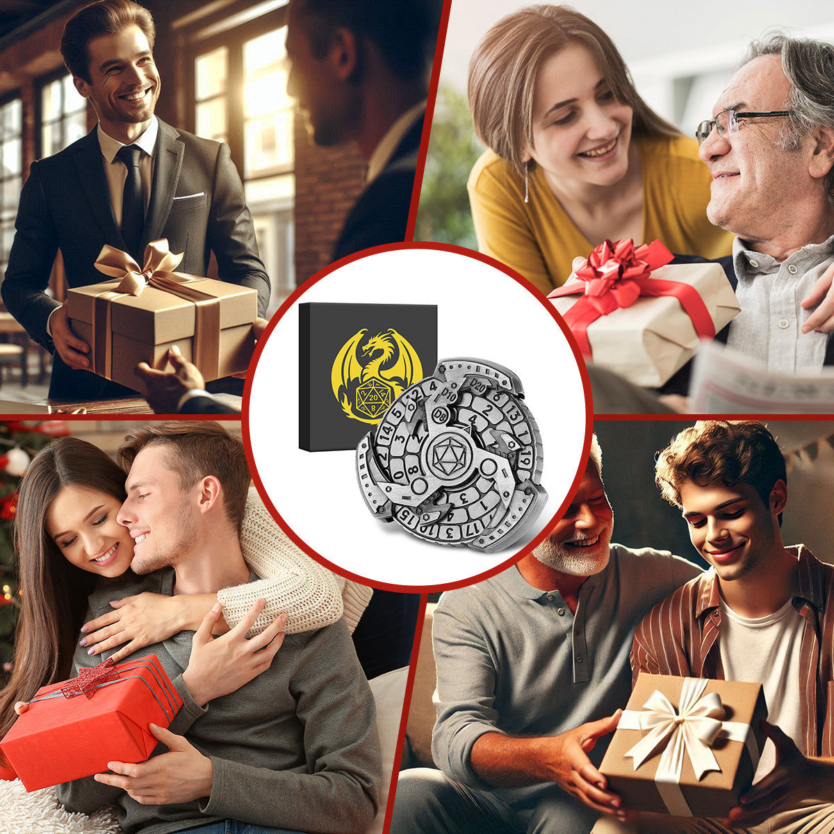 Wind & Fire DND Dice Wheel – Retro Metal Spinner Dice Set with Compass Design for Tabletop RPG & Gifts