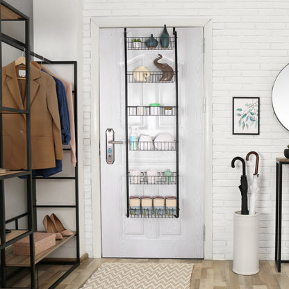 6-Tier Over-the-Door Pantry Organizer with Adjustable Hooks