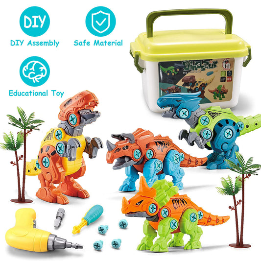 DIY Dinosaur Take-Apart Construction Toy with Electric Drill