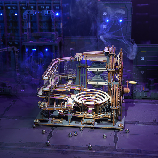 ROKR Marble Night City 3D Wooden Puzzle – DIY Mechanical STEM Kit