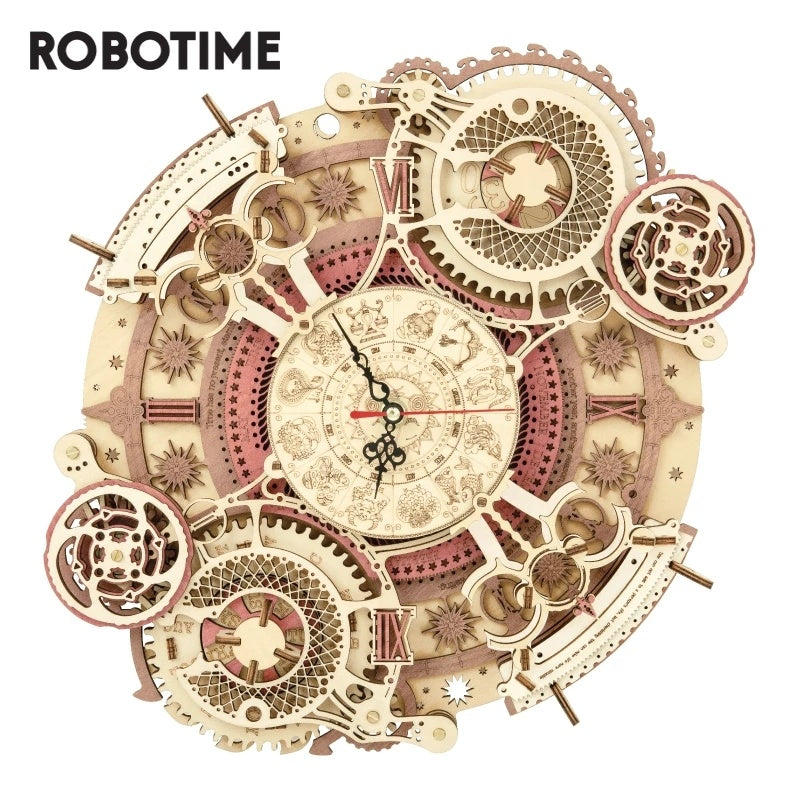 ROKR Zodiac Wall Clock 3D Puzzle – DIY Wooden Construction Kit