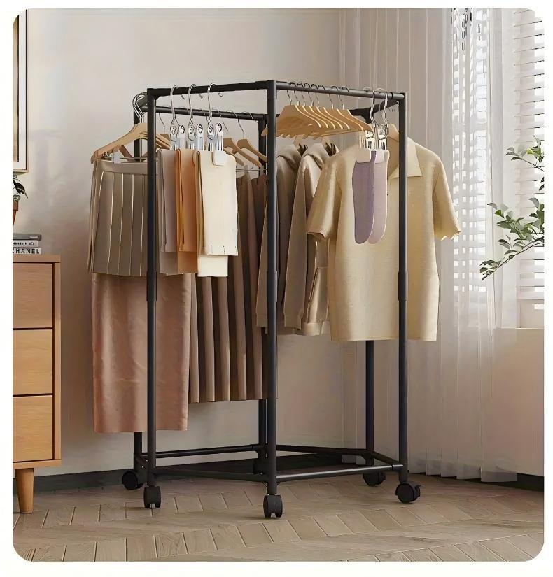 Space-Saving Hexagonal Metal Clothes Hanger – Multi-Arm Foldable Organizer.