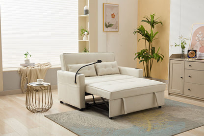 3-in-1 Futon Chair Bed with USB Ports – Compact Convertible Lounger